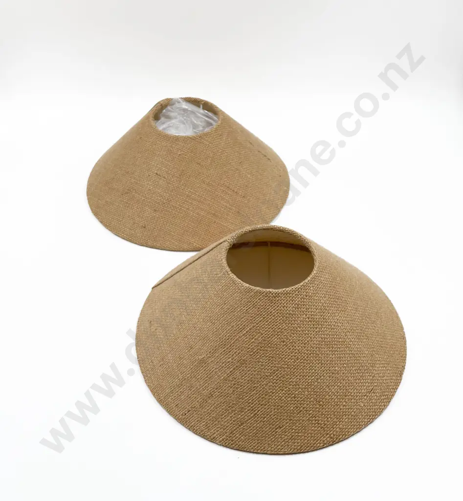 Pair of Hessian Covered Shades Image 1++