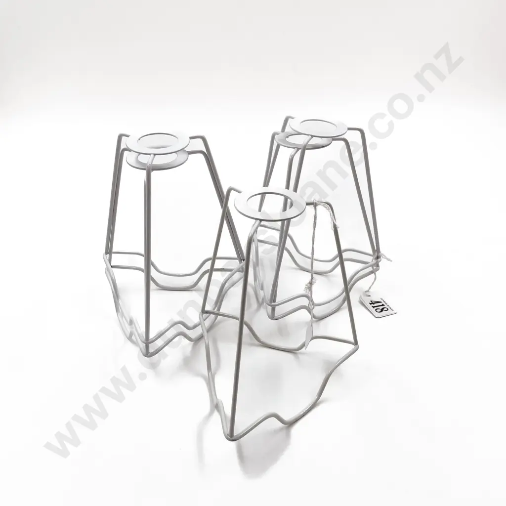 Five White Metal Lamp Shade Frames Image 1++
