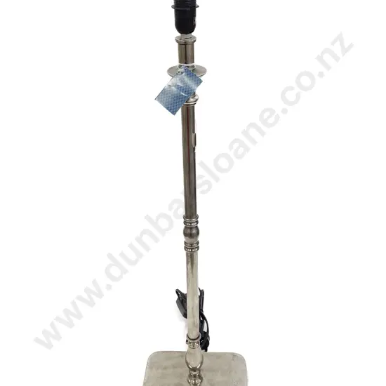 Silvered Metal Column Lamp Base