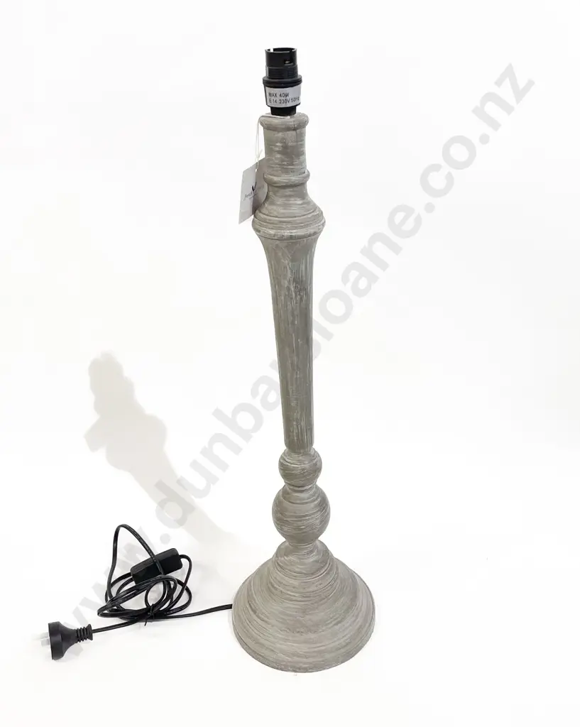 Grey Painted Composition Column Lamp Base Image 1++