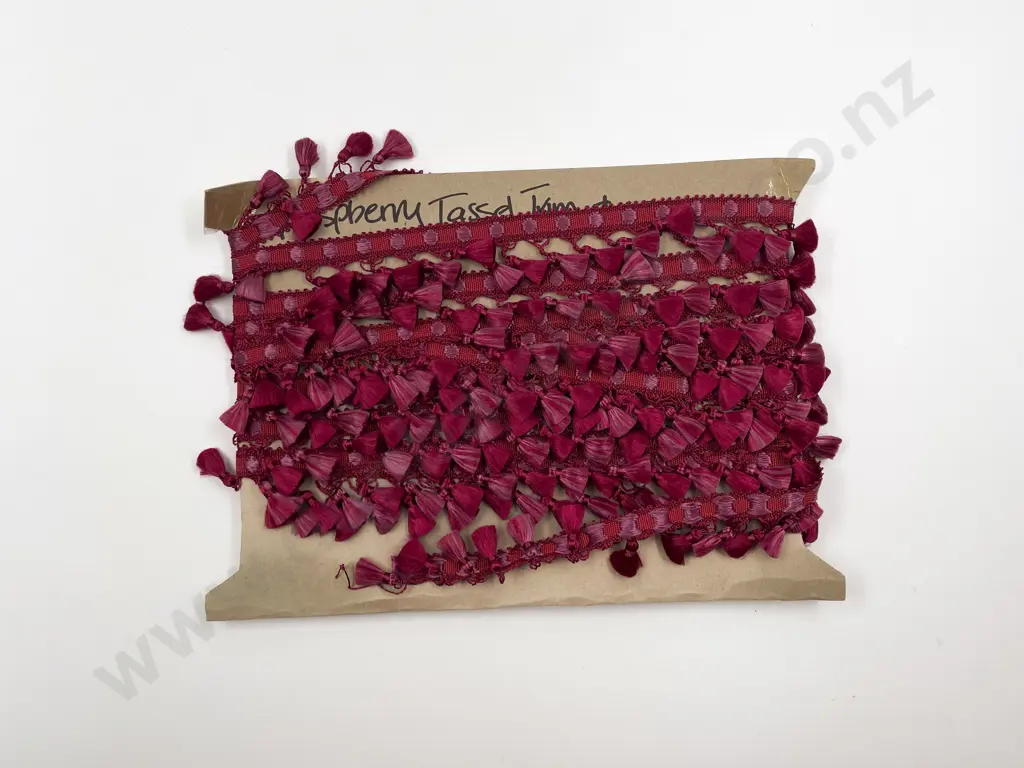 Remainder Length Raspberry Tassle Trim Image 1++