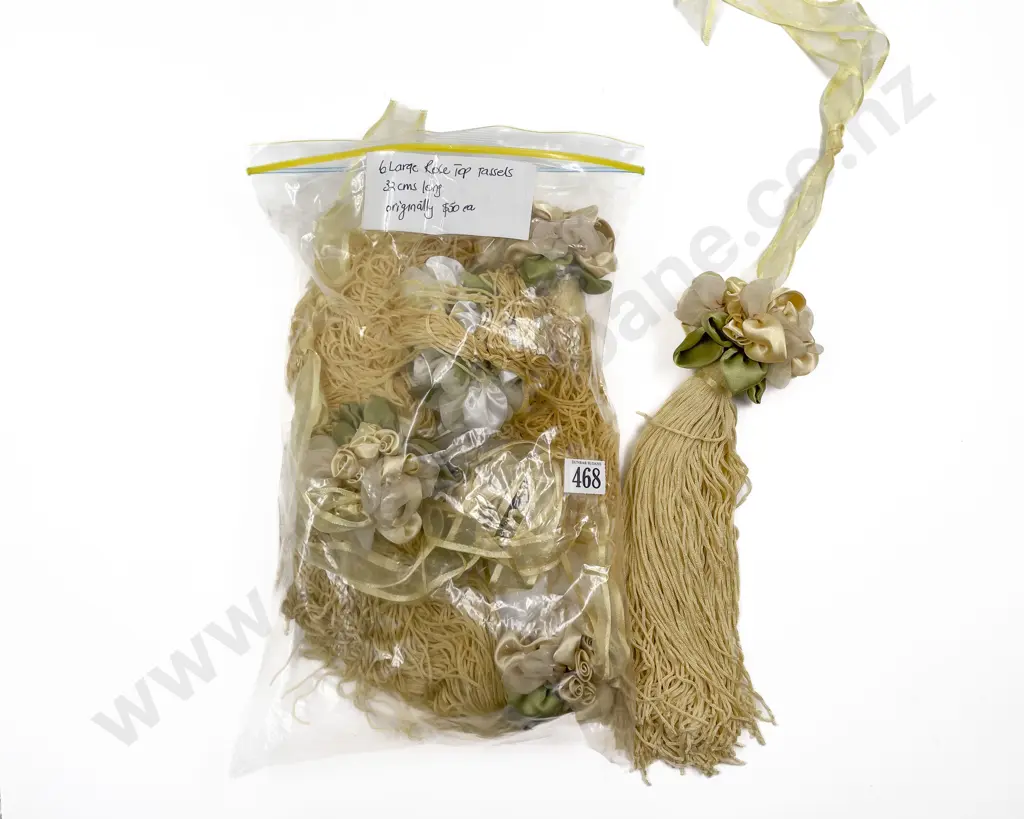 Six Large Rose Top Tassels Image 1++