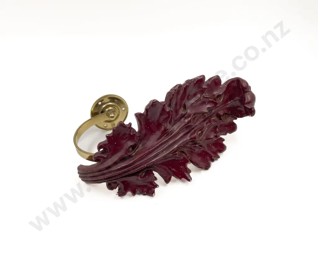 Arcanthus Leaf Resin on Brass Curtain Holdback Image 1++