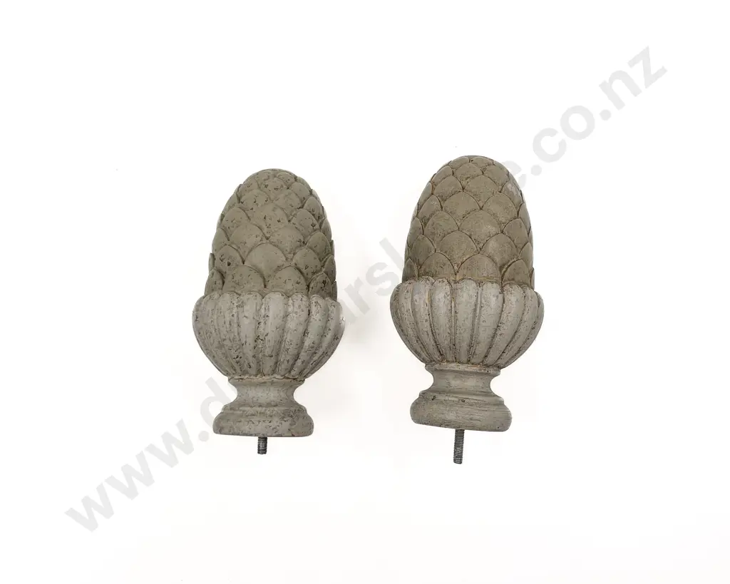 Two Metal Acorn Rod Fittings Image 1++