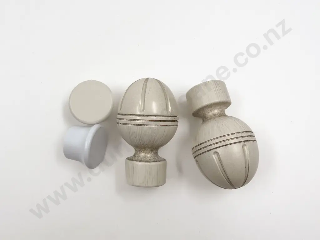Pair of Metal Rod Finials and Caps Image 1++