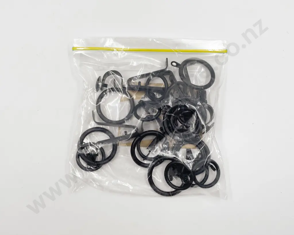 Small and Medium Black Metal Curtain Rings Image 1++