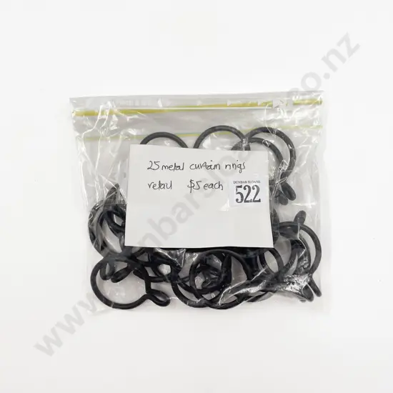 Medium Black Metal Curtain Rings