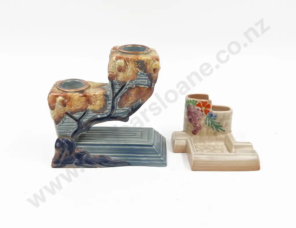 Carlton Ware Moulded Tree Candleholder and Match Stick Stand Image 1++