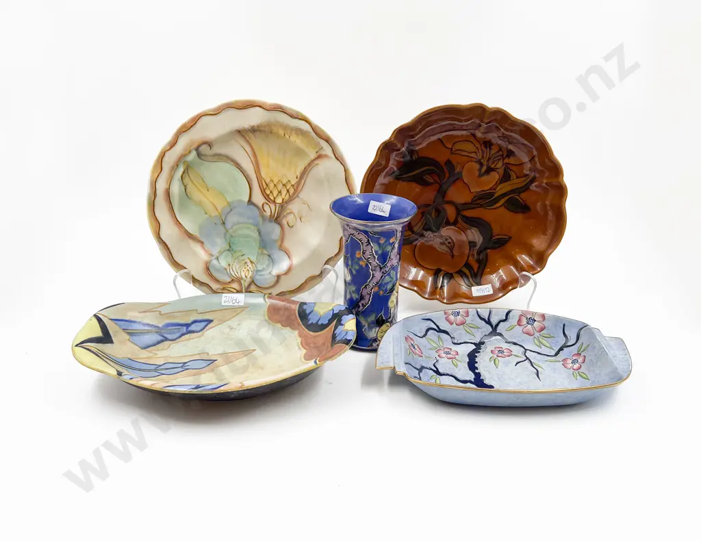 Four Carlton Ware Dishes with Vase Image 1++