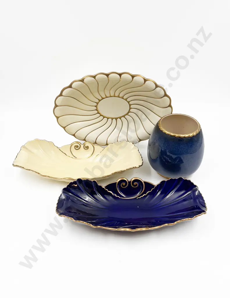 Three Carlton Ware Dishes with Vase Image 1++