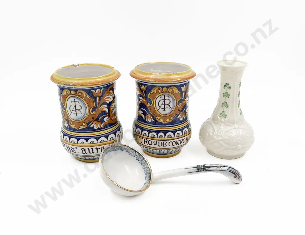 Belleek Vase Together with Pair of Italian Vases (chips) etc Image 1++