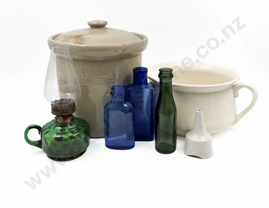 Stoneware Lidded Crock Together with Others Image 1++