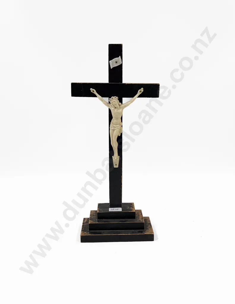 Vintage Crucifix with Resin Figure Image 1++