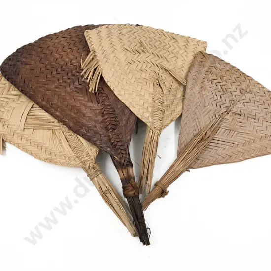 Nine PNG Hand Fans With Decorative Dog Tooth Necklace