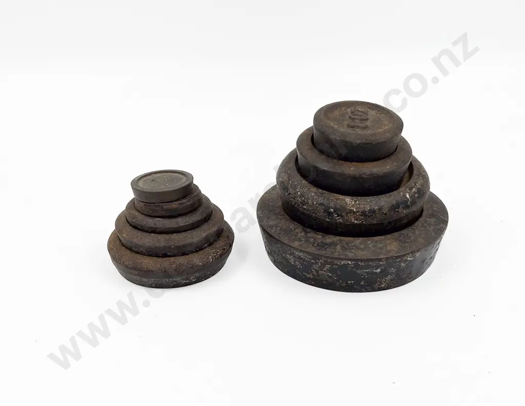Nine Assorted Scale Weights Image 1++
