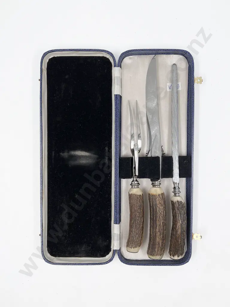 Boxed Horn Handled Carving Set Image 1++