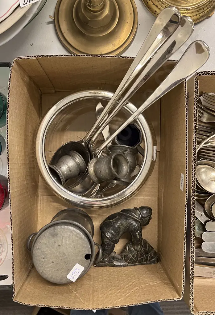 Box Lot of Assorted Including Pewter Jar etc Image 1++