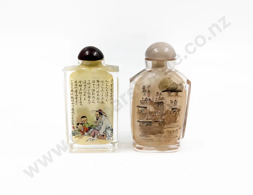 Two Interior Painted Snuff Bottles Image 1++