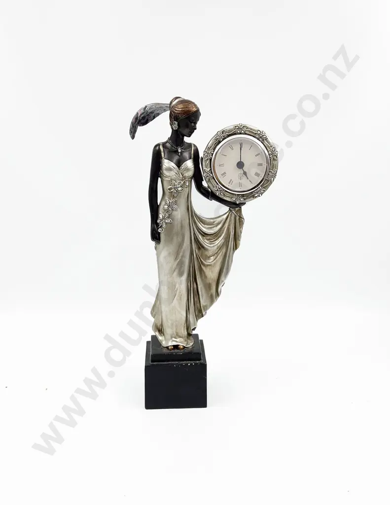 Art Deco Style Figural Clock Image 1++