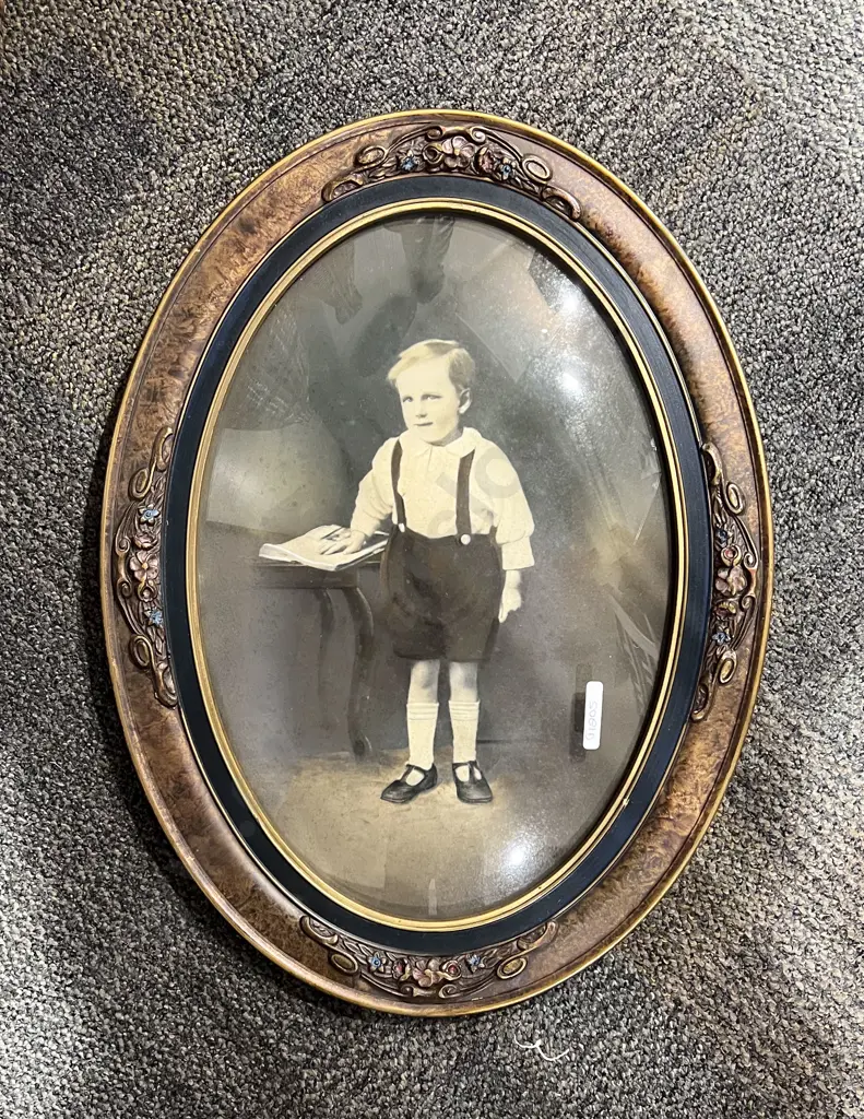 Vintage Oval Framed Hand-Coloured Photograph Image 1++