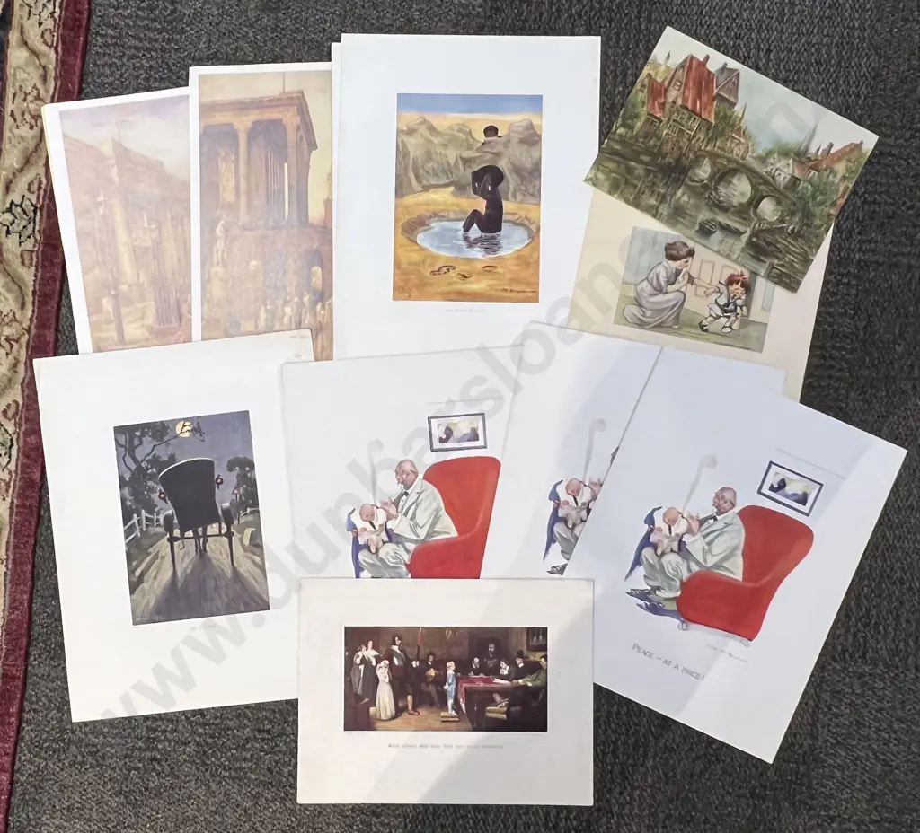 Thirteen Assorted Vintage Reproduction Prints Image 1++