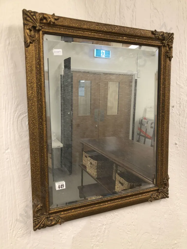 Gilt Framed Bevel Edged Wall Mirror Image 1++
