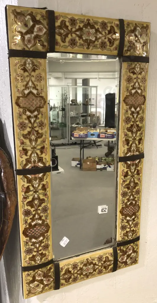 Tile Framed Rectangular Wall Mirror Image 1++