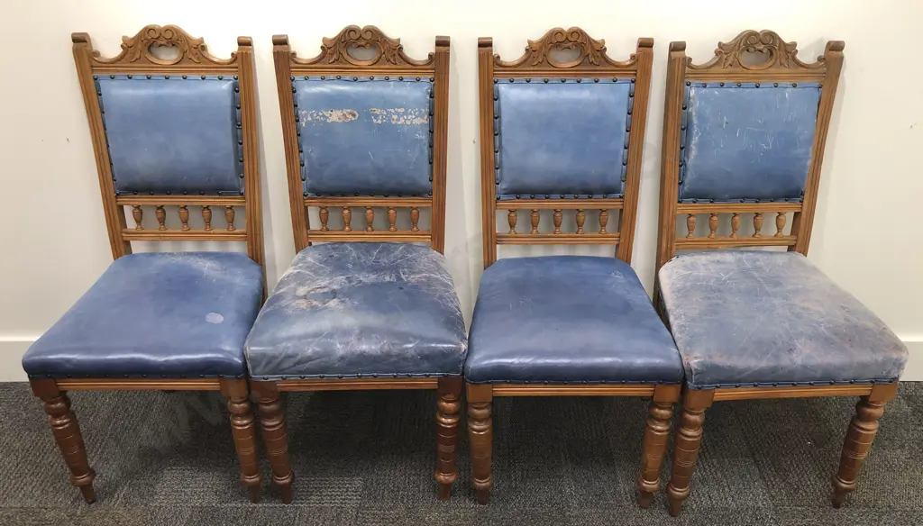 Four Leather Upholstered Dining Chairs Image 1++