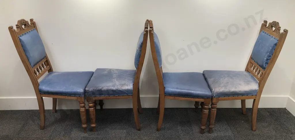Four Leather Upholstered Dining Chairs Image 1++