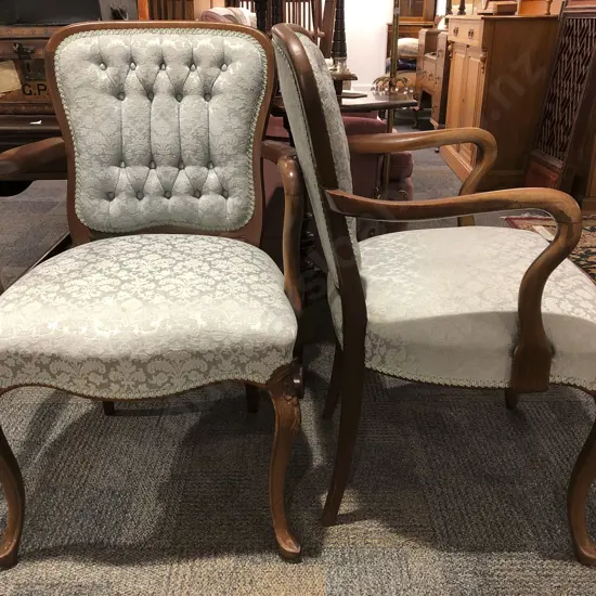 Pair of Button Back Armchairs