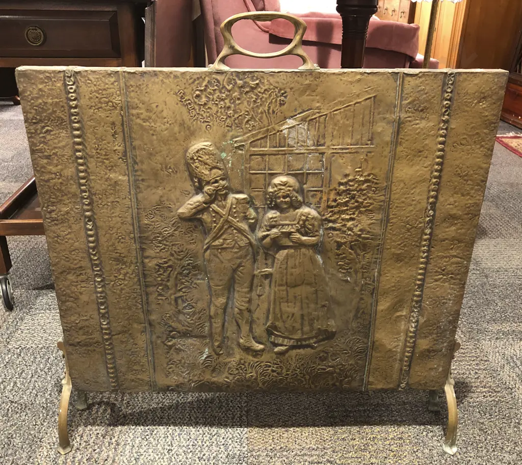 Embossed Brass Firescreen Image 1++