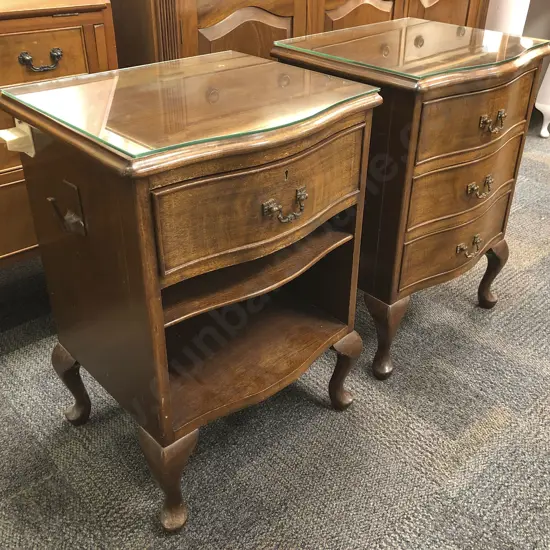 Two Mahogany Bedside Tables