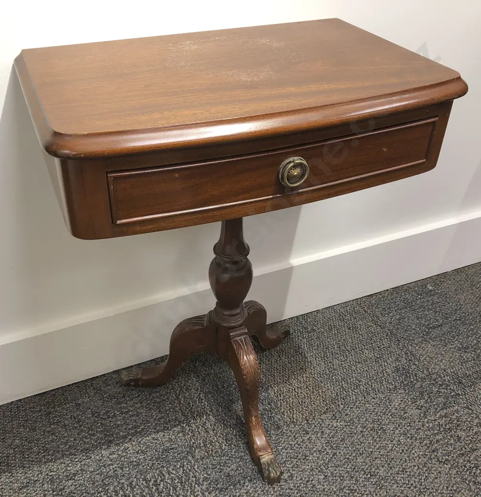 Mahogany Single Drawer Side Table Image 1++