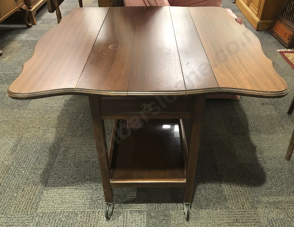 Drop Leaf Two Tier Tea Trolley Image 1++