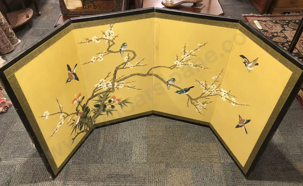 Hand Painted Four Panel Screen Image 1++