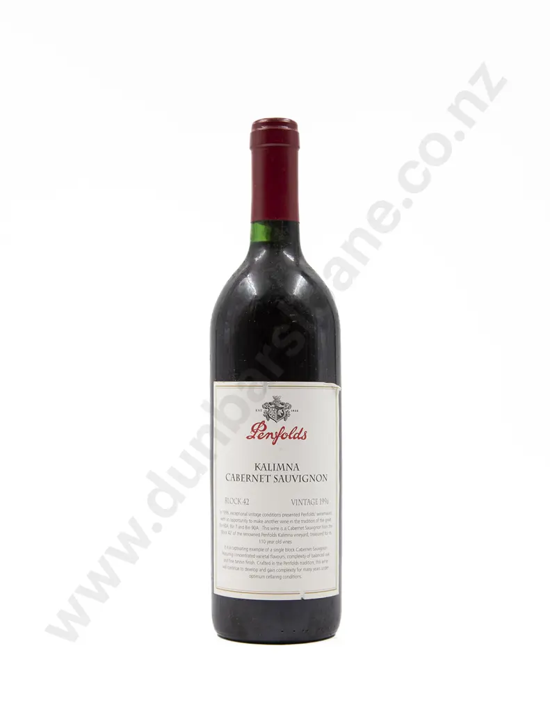 1 Bottle Penfolds Kalimna Cabernet Sauvignon Block 42 Vintage 1996 Image 1++