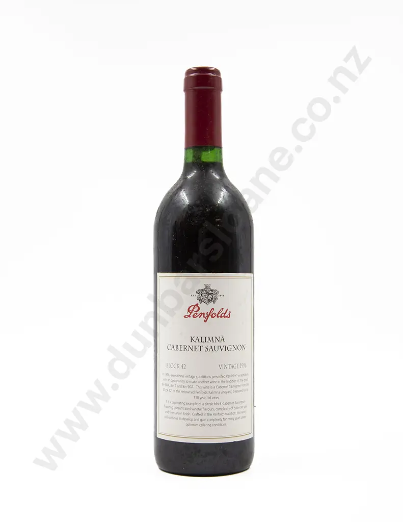 1 Bottle Penfolds Kalimna Cabernet Sauvignon Block 42 Vintage 1996 Image 1++