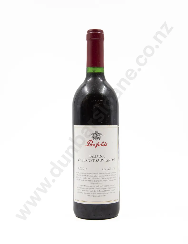 1 Bottle Penfolds Kalimna Cabernet Sauvignon Block 42 Vintage 1996 Image 1++