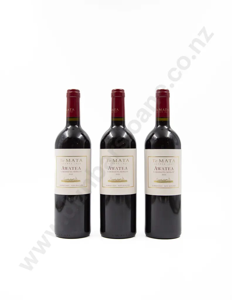 3 Bottles NZ Te Mata 'AWATEA' Cebernet/Merlot Hawkes Bay 2020 Image 1++