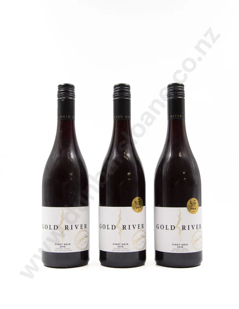 3 Bottles NZ Gold River Central Otago Pinot Noir 2016 Image 1++