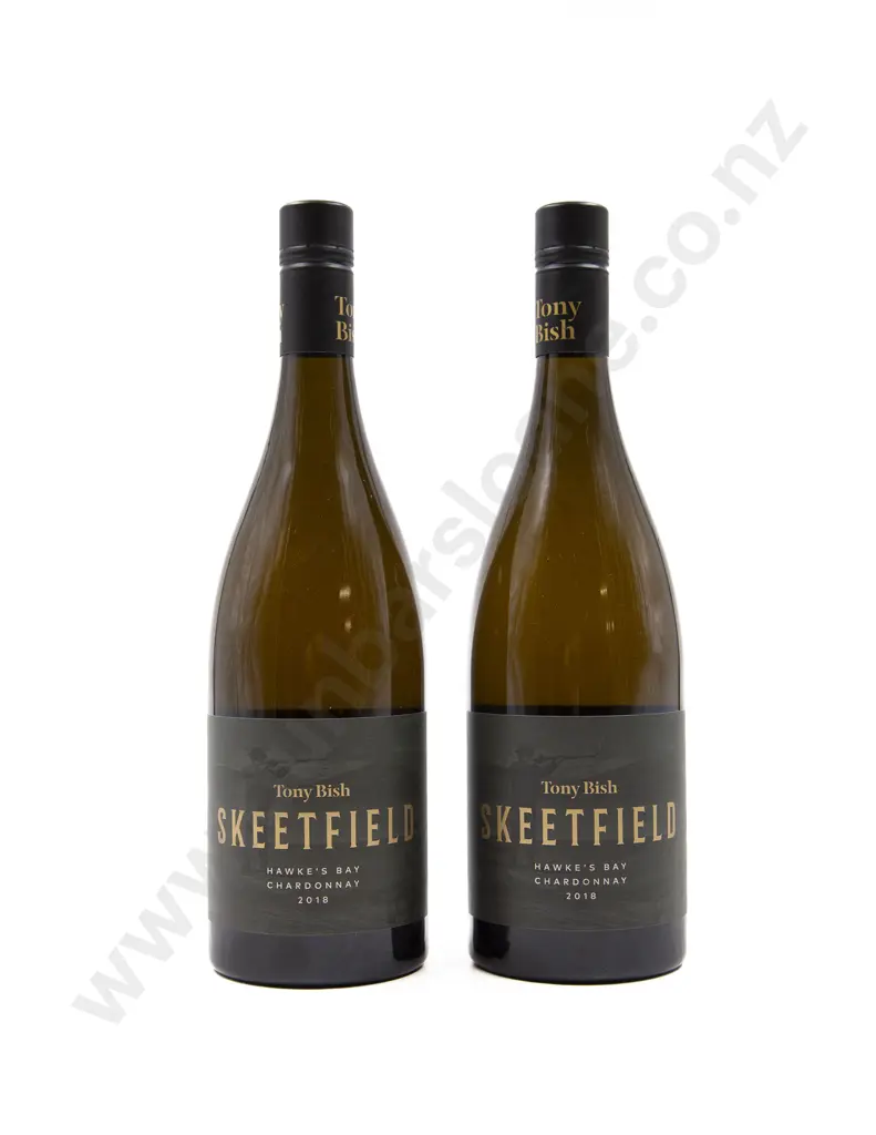 2 Bottles NZ Tony Bish Wines Skeetfield Hawke's Bay Chardonnay 2018 Image 1++
