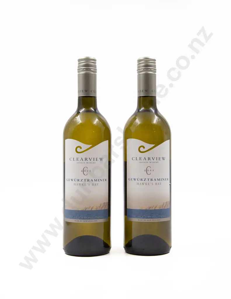 2 Bottles NZ Clearview Estate Coastal Gewürztraminer Hawke's Bay 2011 Image 1++