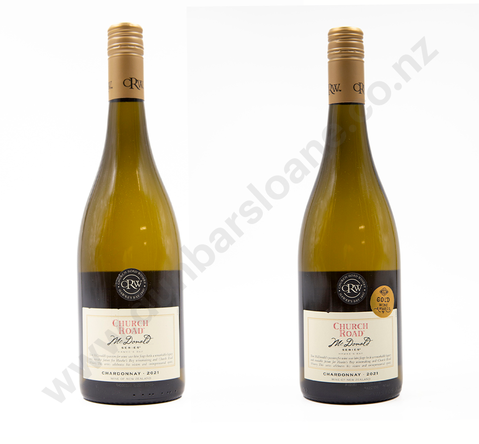 2 Bottles NZ Church Road 'McDonald Series' Hawkes Bay Chardonnay 2021 Image 1++