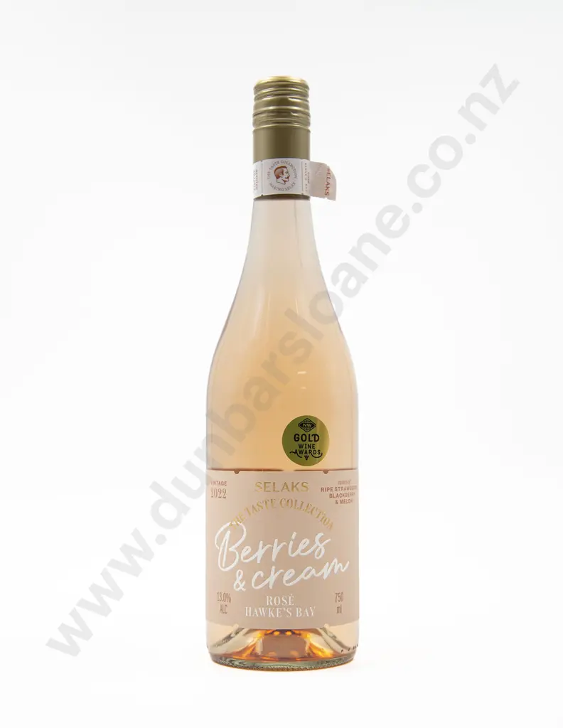 1 Bottle NZ Selaks Taste Collection 'Berries & Cream' Hawkes Bay Rose 2022 Image 1++