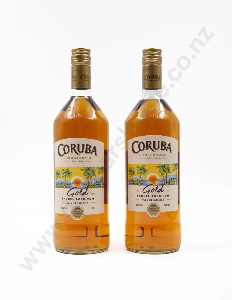 2 Bottles J Wray + Nephew Ltd Coruba Gold 'Deluxe' Barrel Aged Jamaica Rum Image 1++