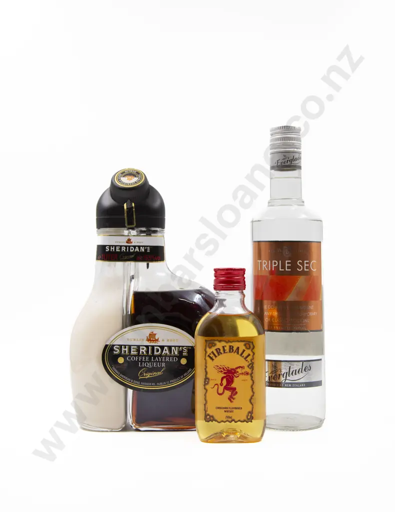3 Bottles of Spirits & Liqueur Triple Sec Fireball and Sheridan's Image 1++