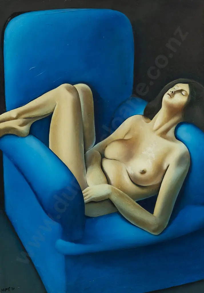 Michael Smither (b 1939) - Nude in Blue Image 1++