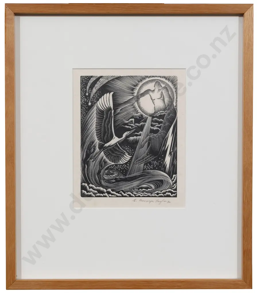 E Mervyn Taylor (1906 - 1964) - Te Kotuku Rerenga Tahi Image 1++