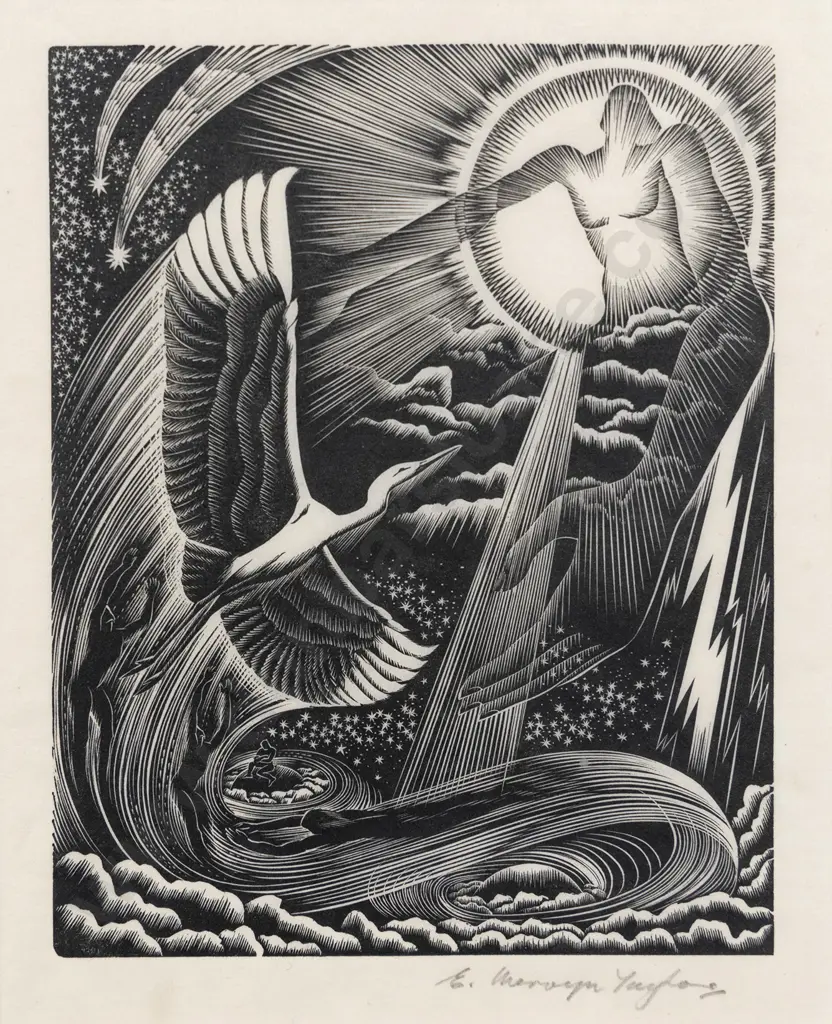 E Mervyn Taylor (1906 - 1964) - Te Kotuku Rerenga Tahi Image 1++