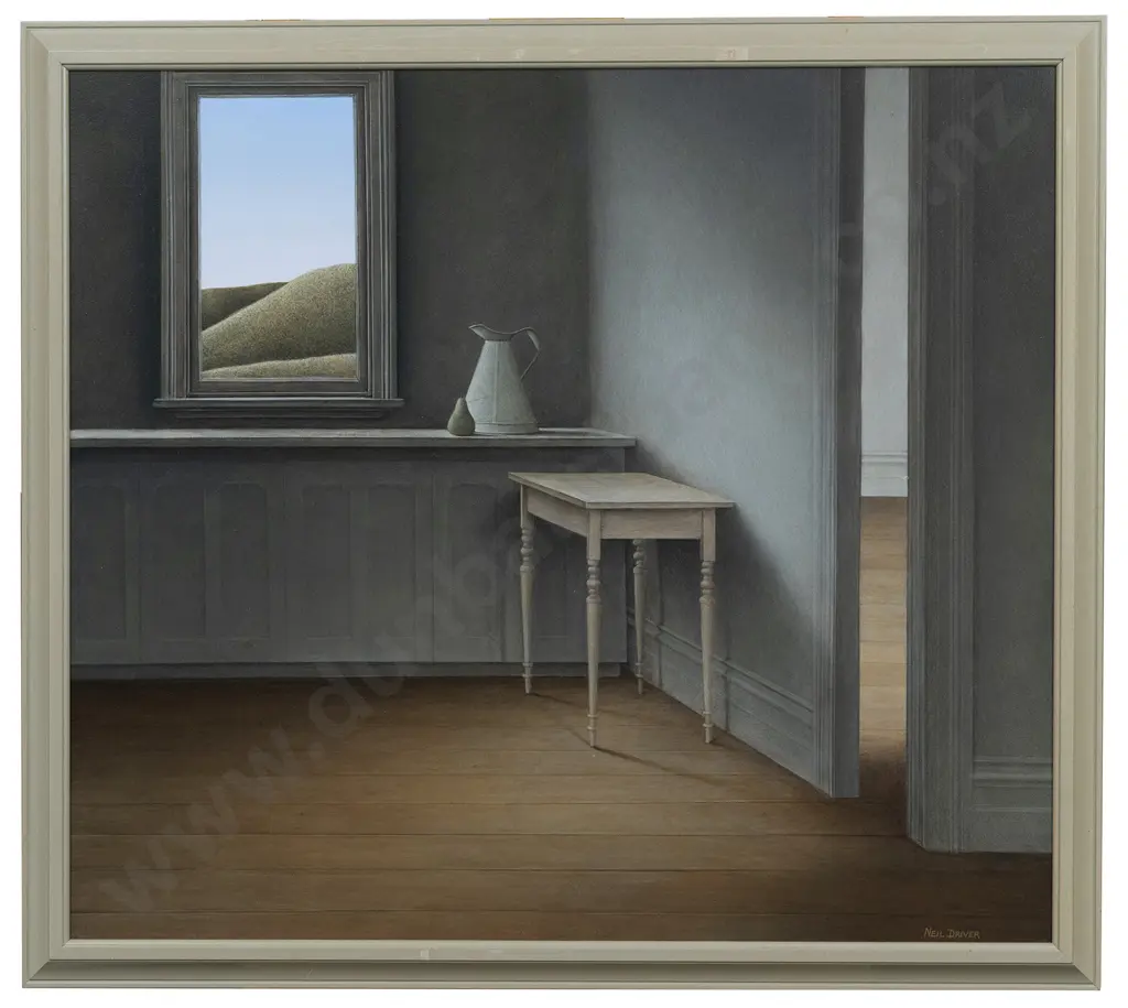 Neil Driver (b 1951) - Kitchen with Jug and Pear Image 1++